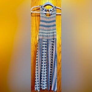 bleuh ciel beautiful paisley print midi maxi boho dress size M.